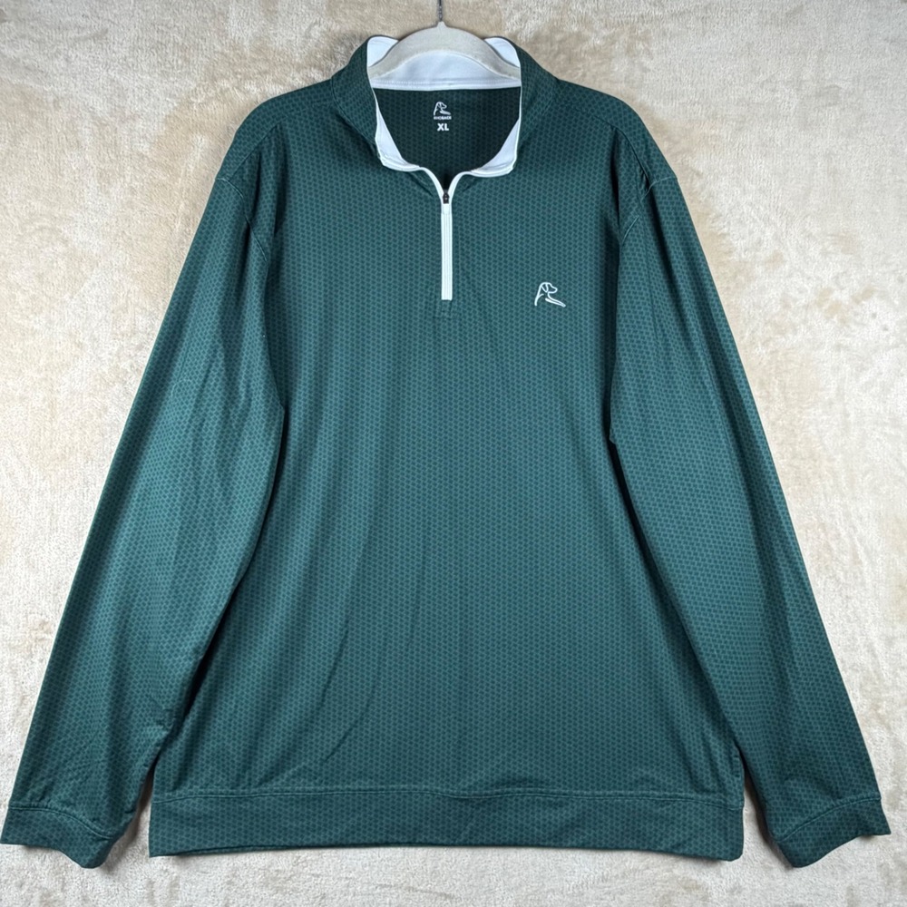 Rhoback Mens XL 1/4 Zip Pullover Green Don't Mess With Texas State Flag EUC